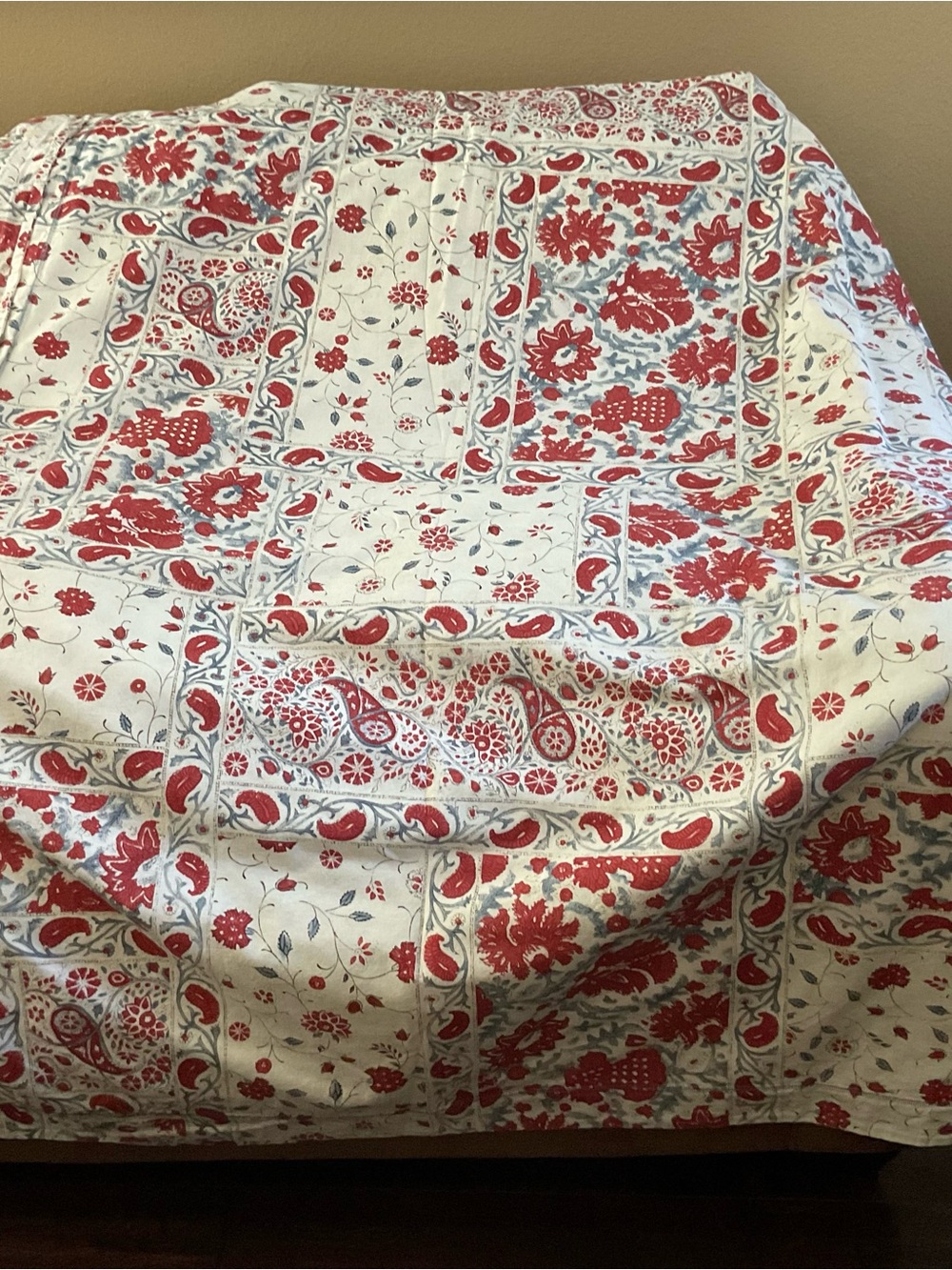 Lauren Ralph Lauren Kelsey Red Cream Bohemian Paisley King Duvet Cover Sets 3PCS - Picture 9 of 14